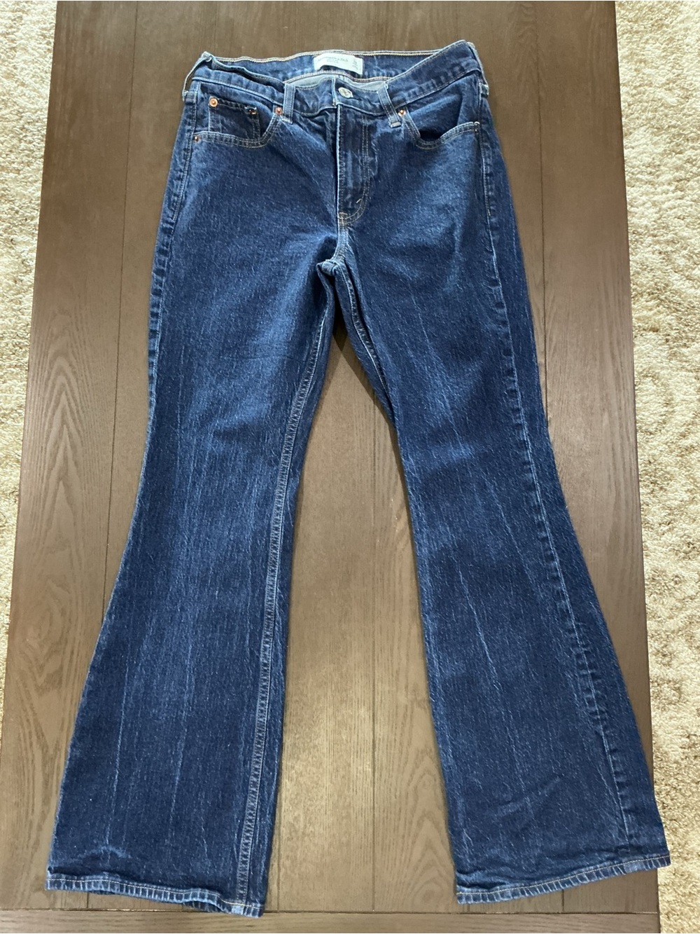 Abercrombie & Fitch Mid-Rise Bootcut Jeans - Dark Blue